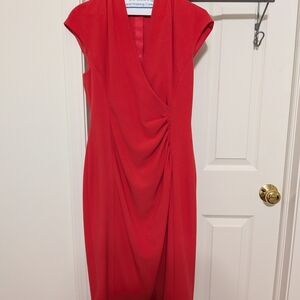 LK Bennett London Dr Marlene Pink Jelly Bean Ruched Sheath Dress US 8 UK 12